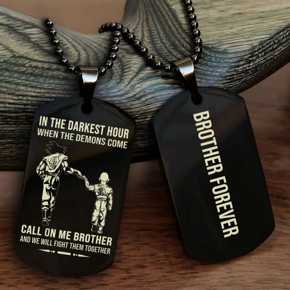 Cowboy Customizable engraved black dog tag double sided gift from brother, brother forevers