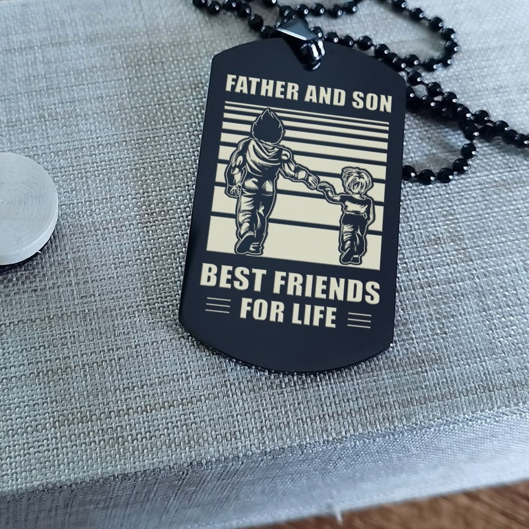 gnvl personalized double sided dog tag father and son best friends for life - message on the back side