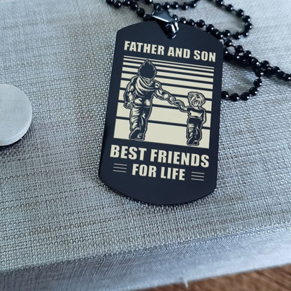 GNVL Personalized Double Sided Dog Tag Father And Son Best Friends For Life - Message on the back side