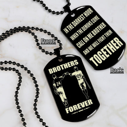 Ver3W Vikings customizable engraved black dog tag double sided gift from brother, brother forever