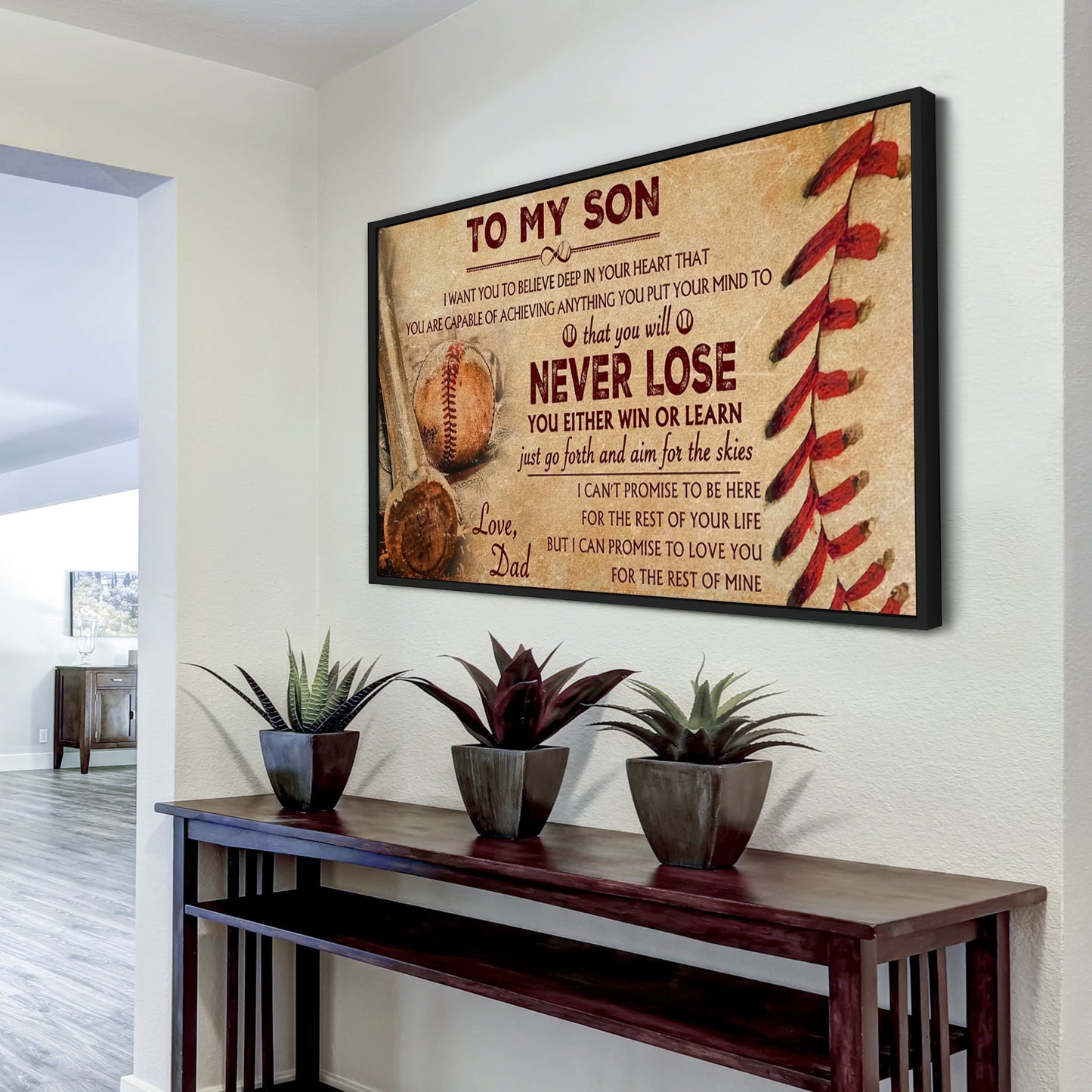 customizable baseball poster canvas - you will never lose you either win or learn i can promise to love you for the rest of mine