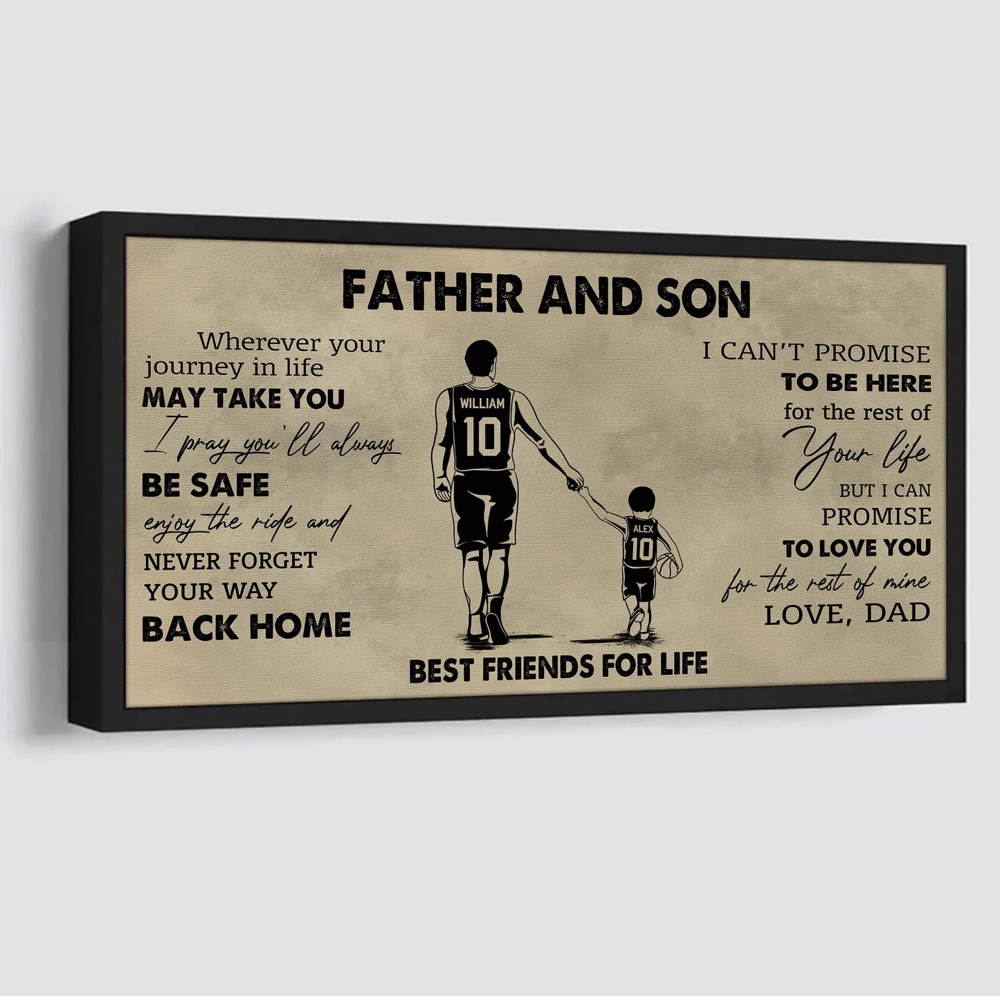 family father and son best friends for life - never forget your way back home poster canvas gift for son from father