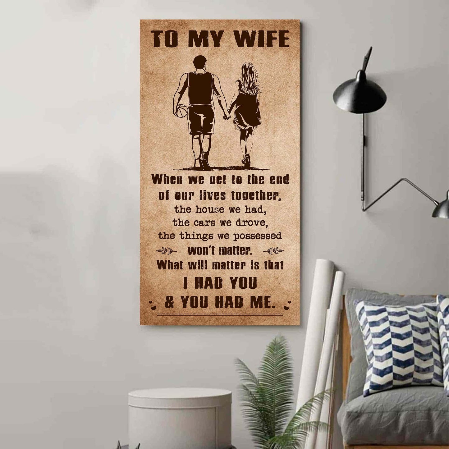 sport - i had you and you had me wife and husband - vertical poster canvas, gift for your darling