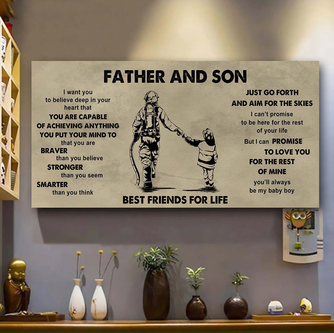 drb gh father and daughter best friends for life  - that you are braver than you believe poster canvas gift for daughter from father