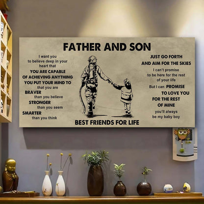 DRB GH Father And Daughter Best Friends For Life  - That You Are Braver Than You Believe Poster Canvas Gift For Daughter From Father