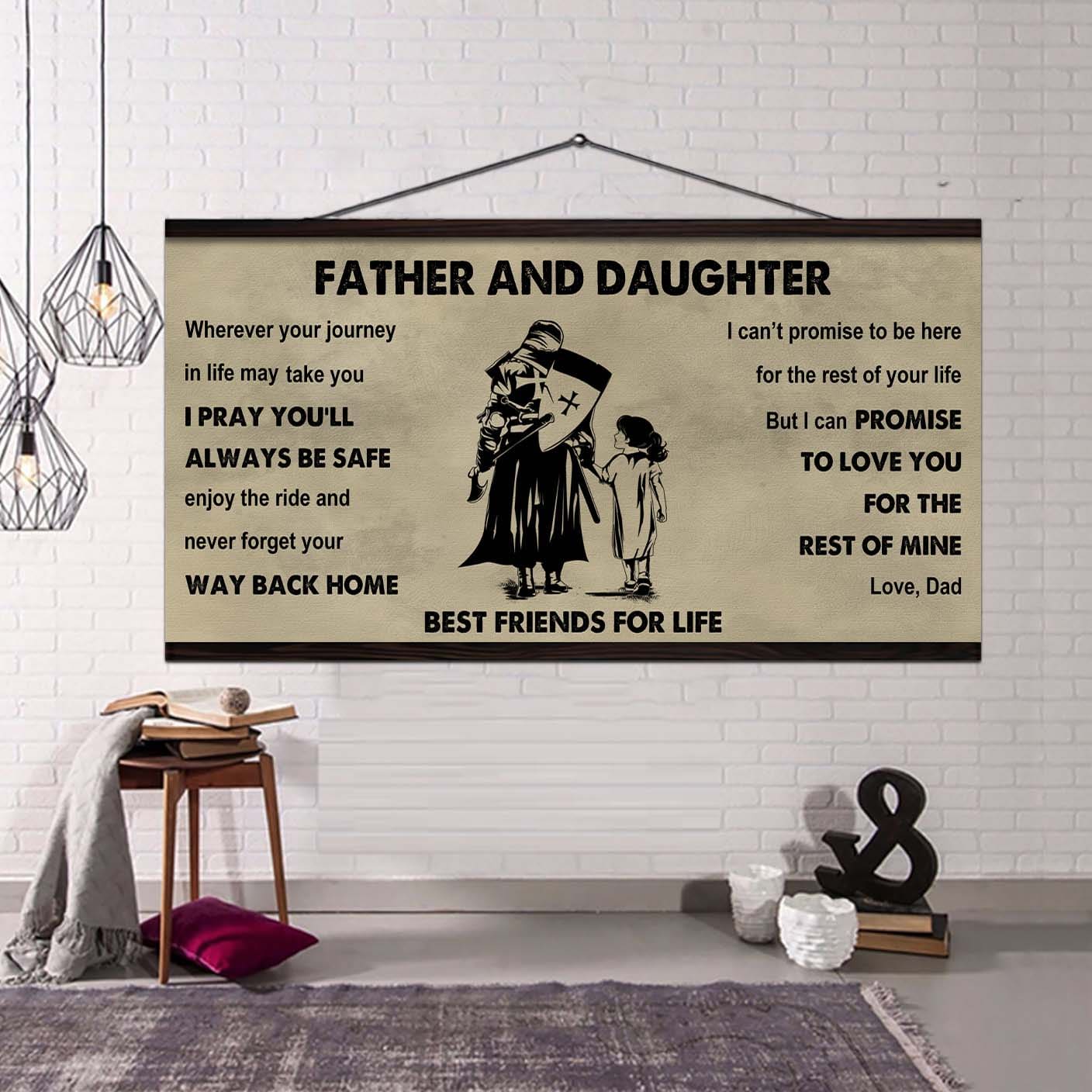 family father and daughter best friends for life - ver 2 never forget your way back home poster canvas gift for daughter from father