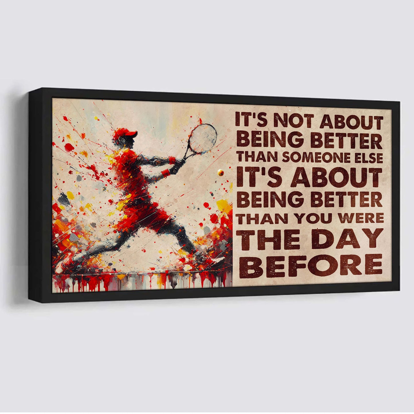 water color soccer poster canvas it is not about being better than someone else