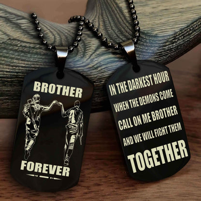 Cowboy Personalized Double Sided Dog Tag For My Brother - Call On Me Brother And We Will Fight Them Together Gift For Your Friend