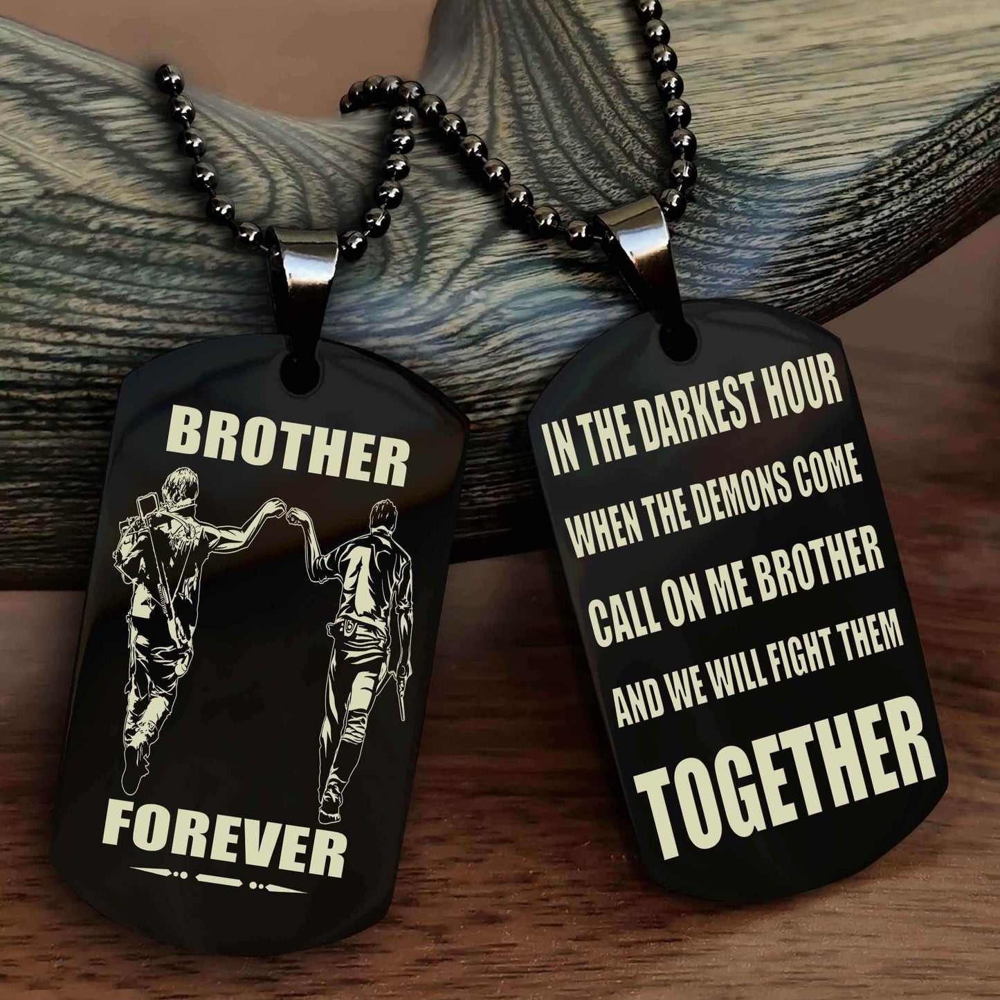 drb personalized double sided dog tag for my brother - call on me brother and we will fight them together gift for your friend