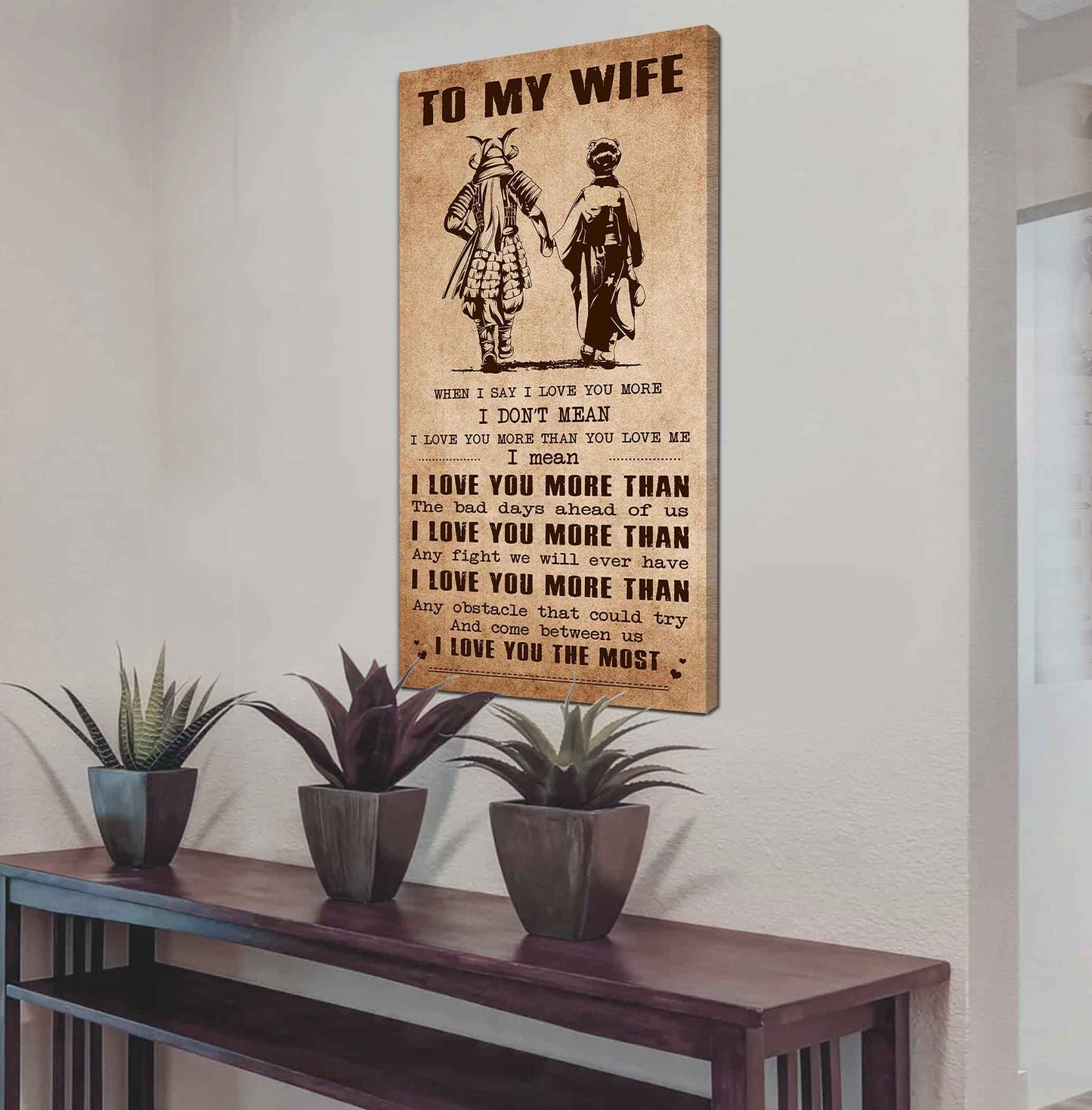 drb vgt- poster canvas to my wife when i say i love you more - i love you the most gift for your wife