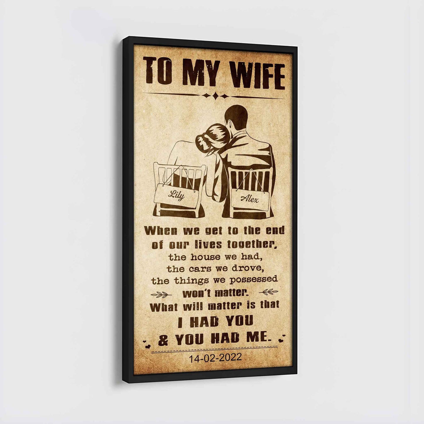 i had you and you had me wife and husband - vertical poster canvas, gift for your darling