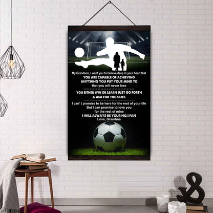 Sport Poster Canvas Grandma To Grandson - That You Will Never Lose You Either Win Or Learn I Will Always Your No 1 Fan