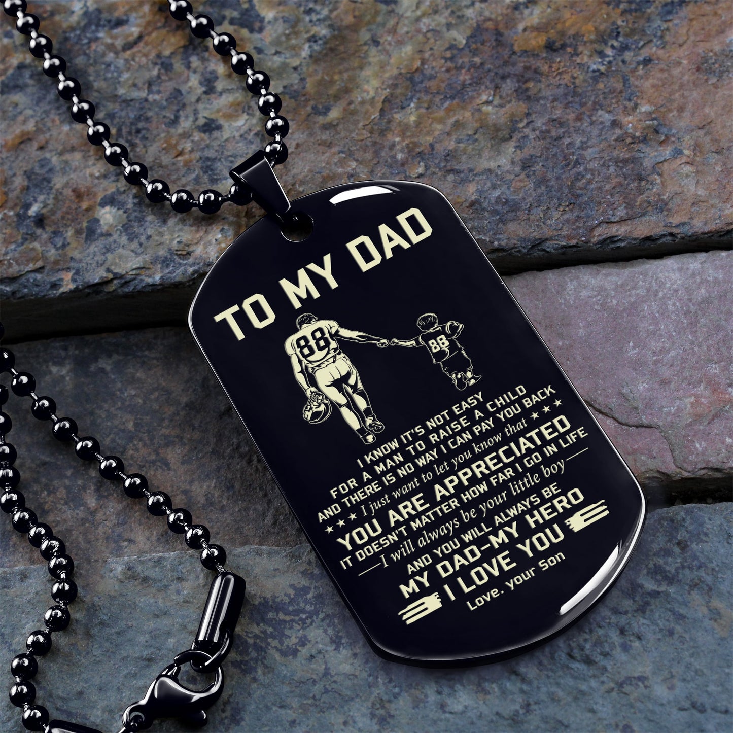 to my dad one side engrave dog tag gift for your dad your father