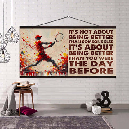 Ver 3 Water Color Basketball Poster Canvas It Is Not About Being Better Than Someone Else