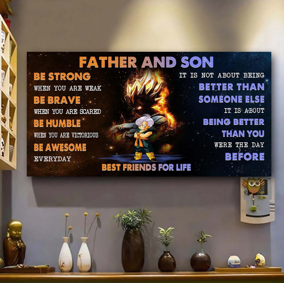 personalized vg to son poster canvas father and son best friends for life - message for your son gifts for him