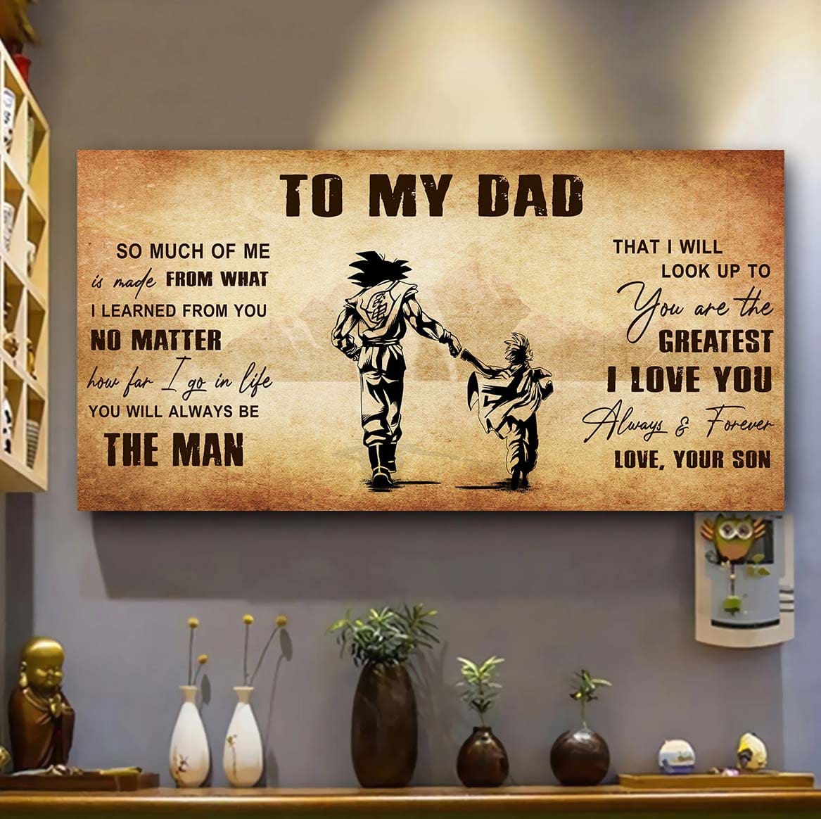 drb to my dad - you are the greatest i love you  poster canvas gift for father from son