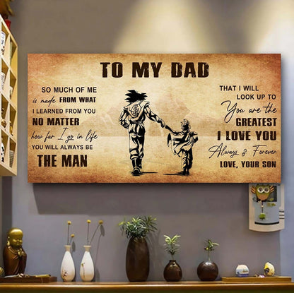 DRB To My Dad - You Are The Greatest I Love You  Poster Canvas Gift For Father From Son