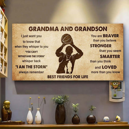 Personalized Grandma To Grandson Poster Canvas Father And Son Best Friends For Life - Message For Your Grandson Gifts For Him