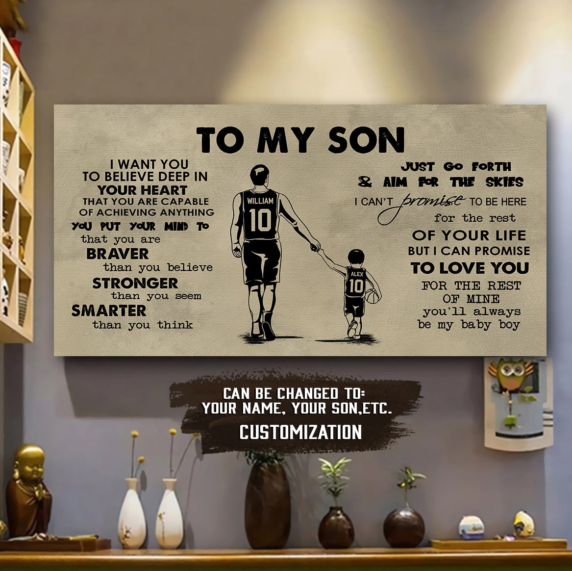 soccer to my son- i want you to believe- canvas poster