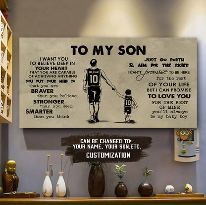 BASEBALL TO MY SON- I WANT YOU TO BELIEVE- CANVAS POSTER