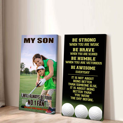 Baseball-My Son Be Strong When You Are Weak Be Awesome Everyday Set 2 Canvas Wall Art From Mom To Son