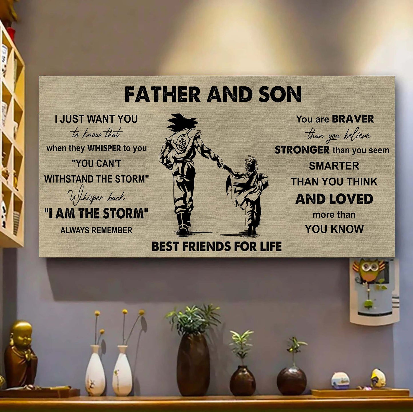 drb father and daughter best friends for life - i am the storm poster canvas gift for daughter from father