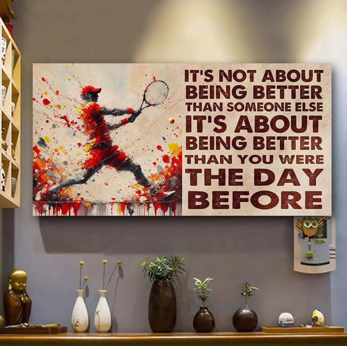 ver 3 water color basketball poster canvas it is not about being better than someone else