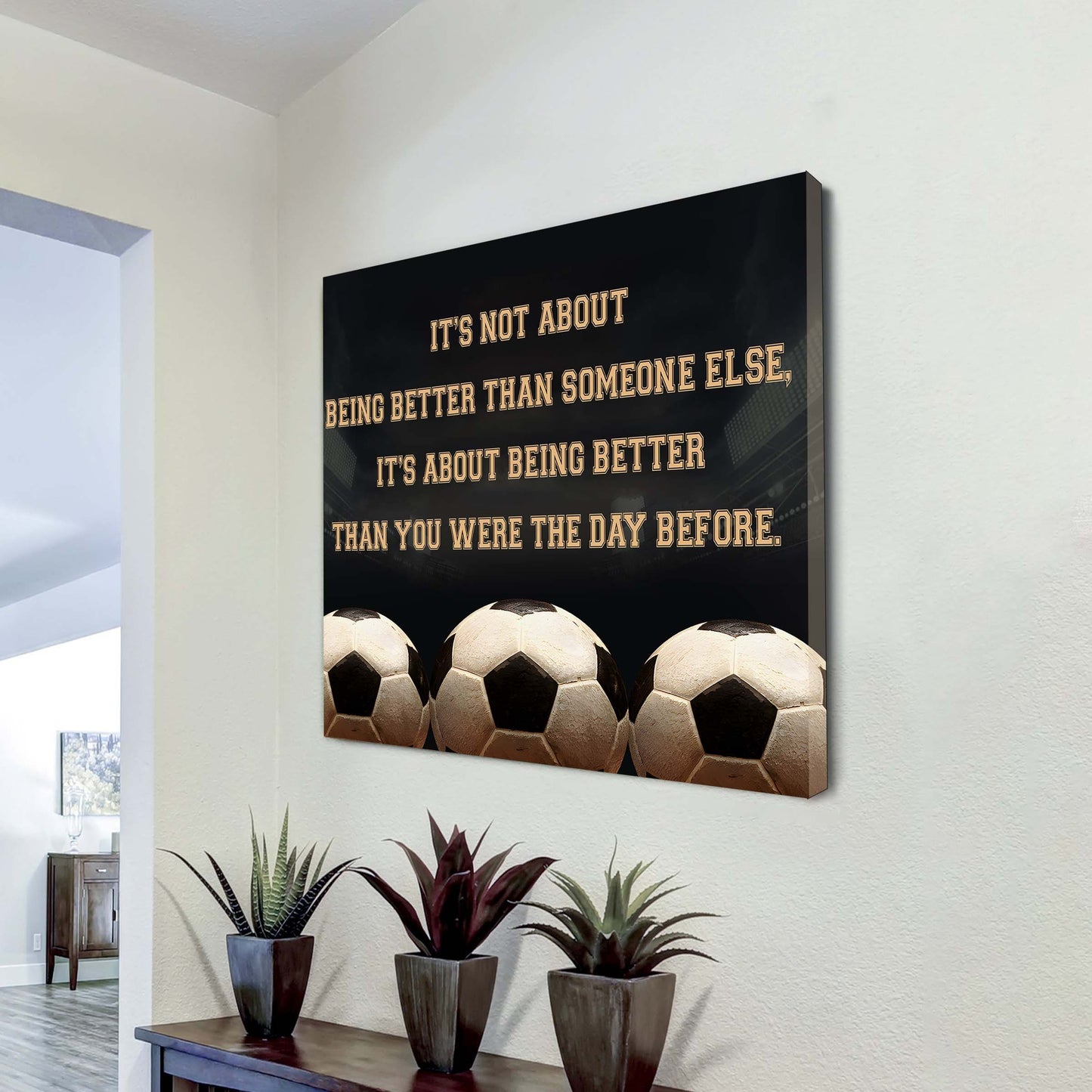 baseball square poster canvas it's not about being better than someone else it's about being better than you were the day before