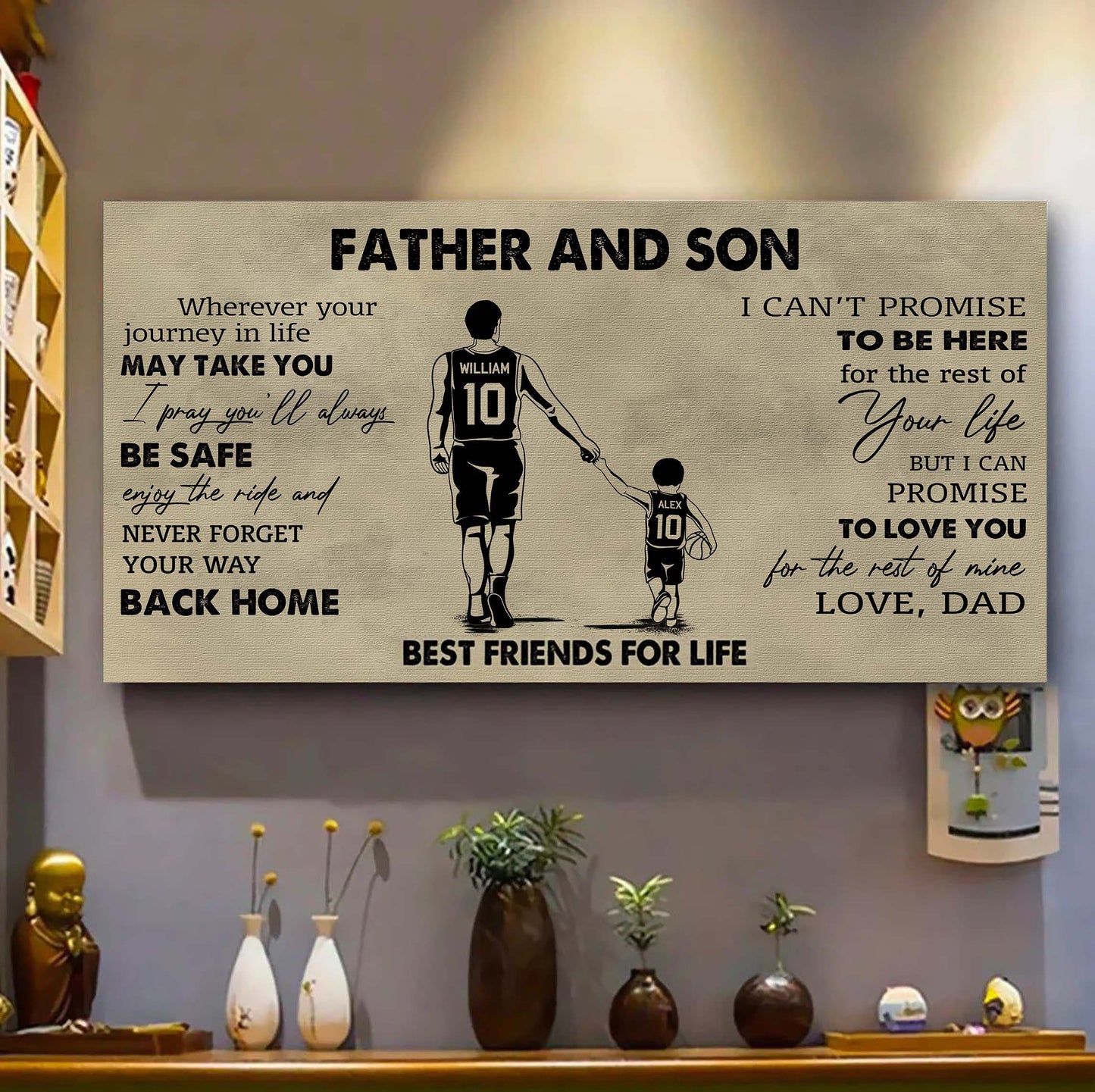 family father and daughter best friends for life - never forget your way back home poster canvas gift for daughter from father