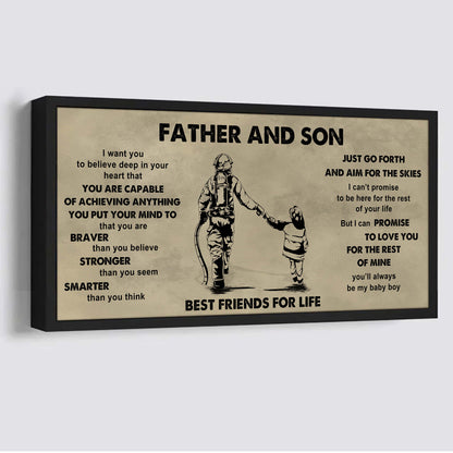 Vikings Father And Son Best Friends For Life  - That You Are Braver Than You Believe Poster Canvas Gift For Son From Father