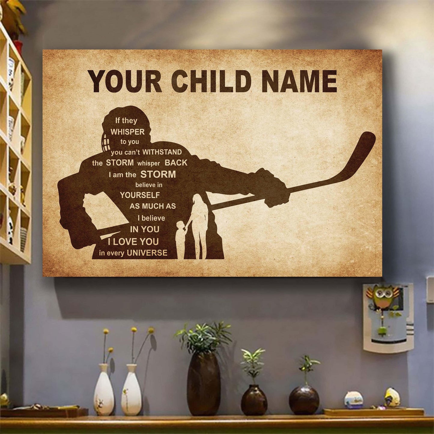 personalized your child name from mom to son basketball poster canvas if they whisper to you - i love you in every universe