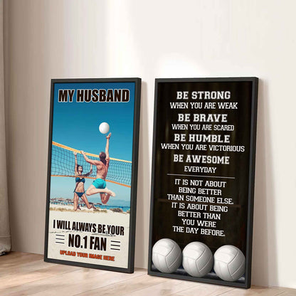 Baseball- Couple To My Husband Be Strong When You Are Weak Be Awesome Everyday Set 2 Canvas Wall Art