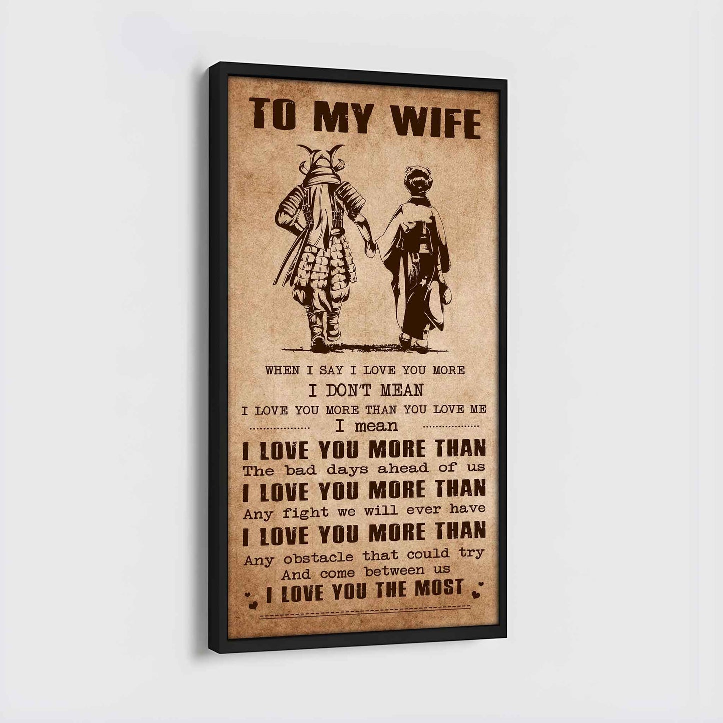 drb vgt- poster canvas to my wife when i say i love you more - i love you the most gift for your wife