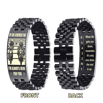 Biker double side bracelet for brother, When life gets you down, remember. It’s only one down, the rest is up.
