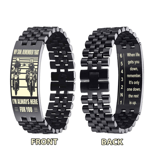 Sport Bike double side bracelet dad to son, When life gets you down, remember. It’s only one down, the rest is up.