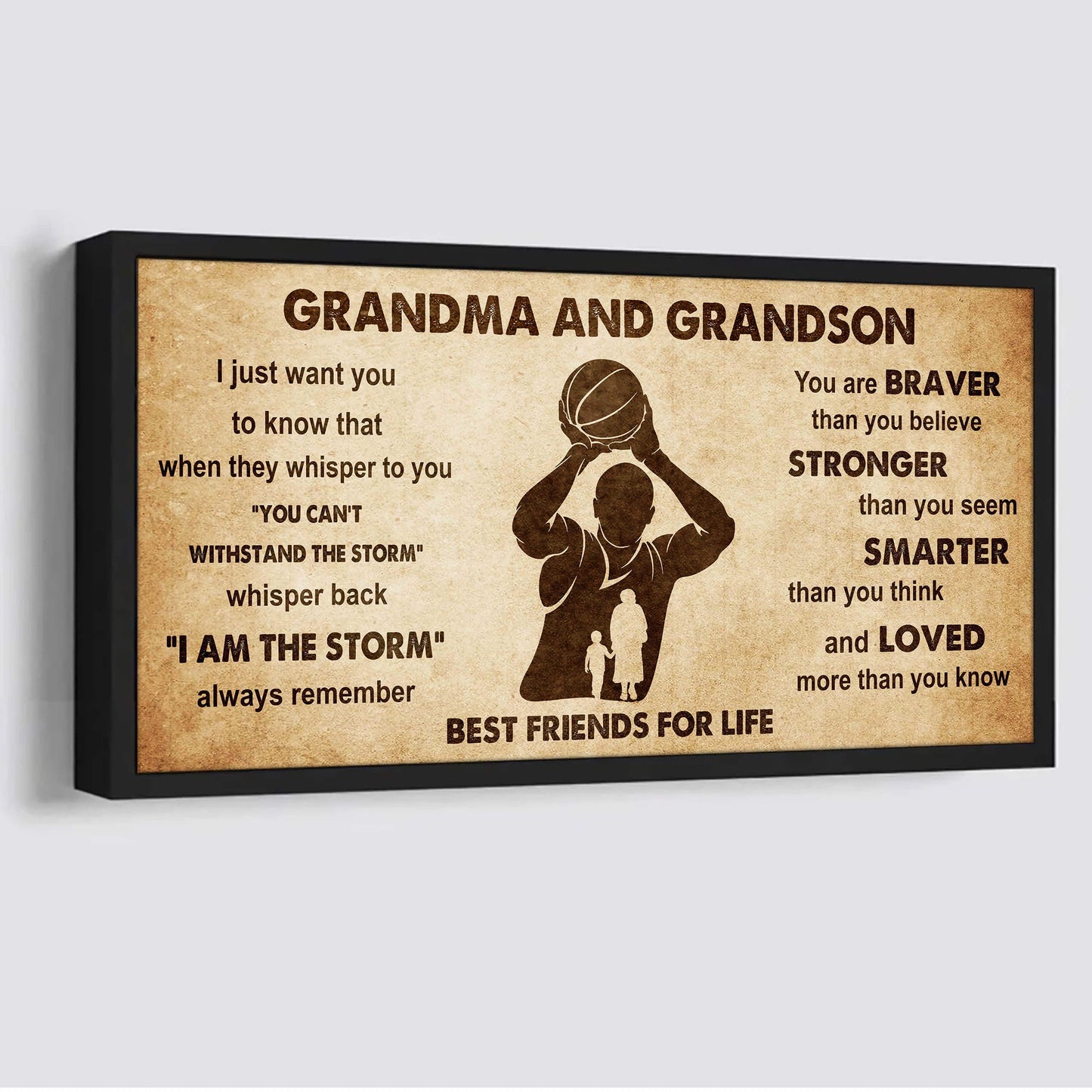 personalized grandma to grandson poster canvas father and son best friends for life - message for your grandson gifts for him