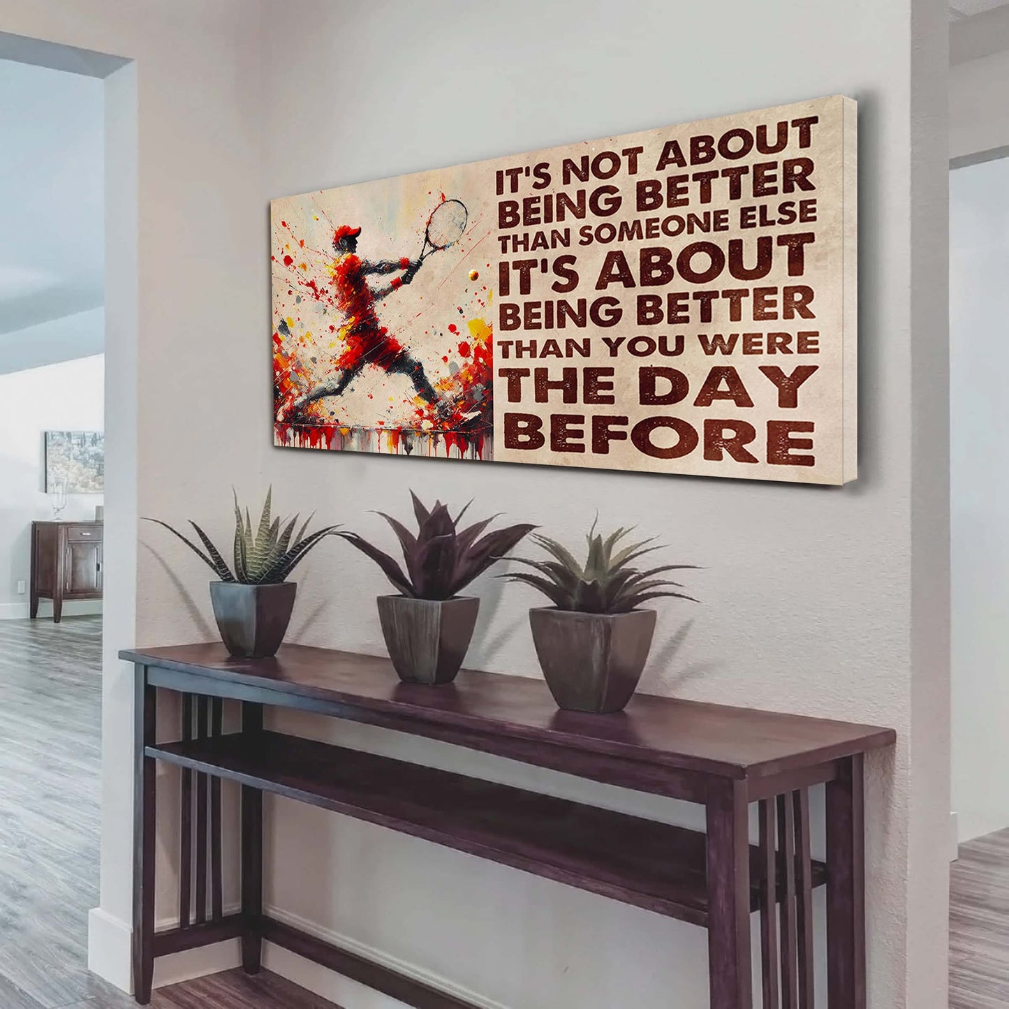 ver 3 water color basketball poster canvas it is not about being better than someone else