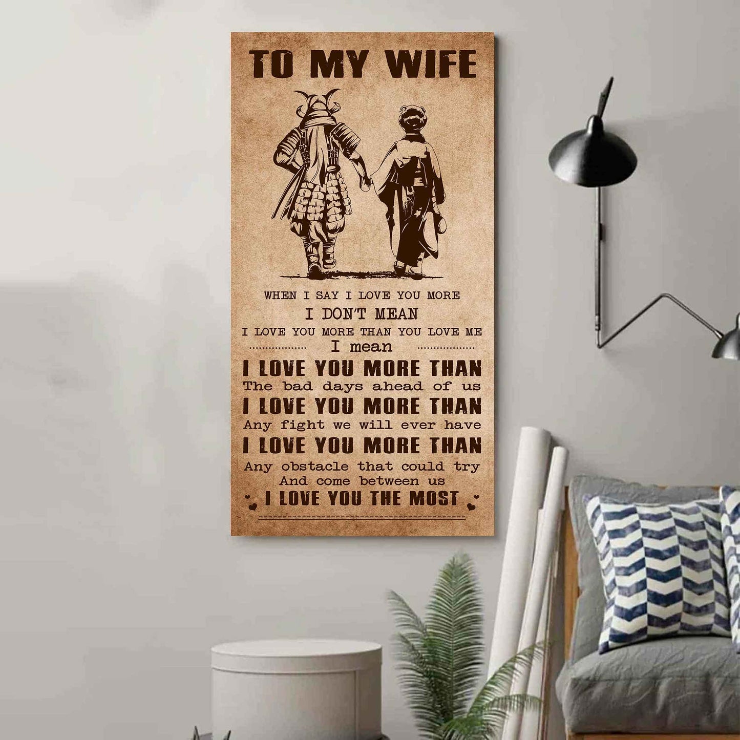 drb vgt- poster canvas to my wife when i say i love you more - i love you the most gift for your wife