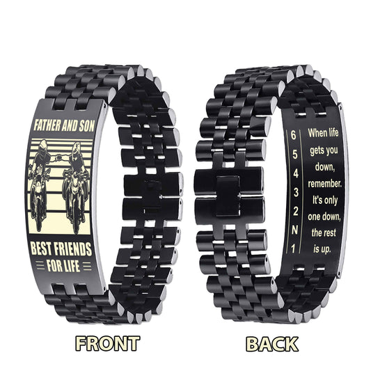 Sport Bike double side bracelet dad to son, When life gets you down, remember. It’s only one down, the rest is up.