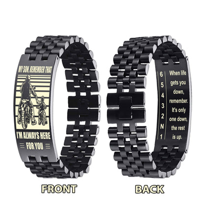 Biker double side bracelet for brother, When life gets you down, remember. It’s only one down, the rest is up.
