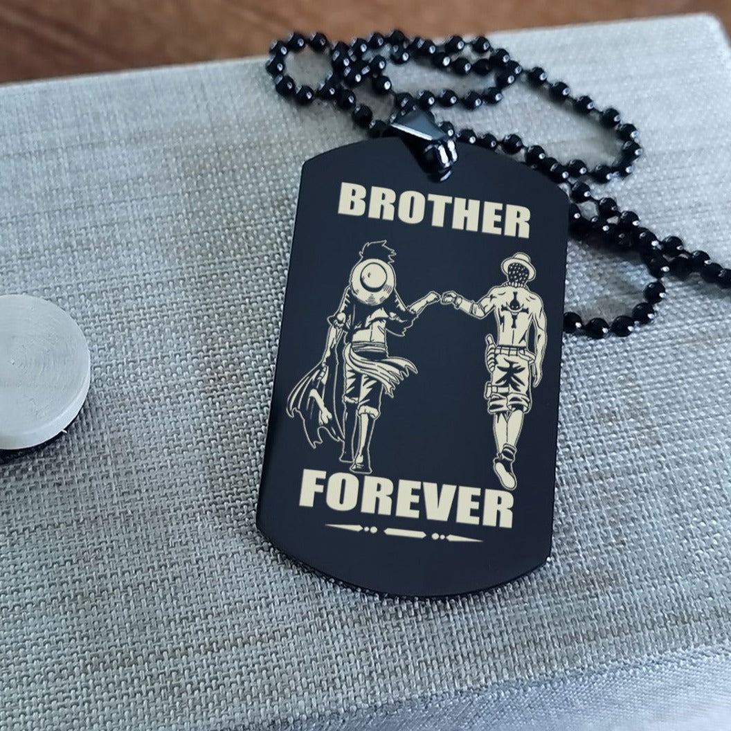 op engraved double sided dog tag gift from brother, in the darkest hour, when the demons come call on me brother and we will fight them together, brother forever