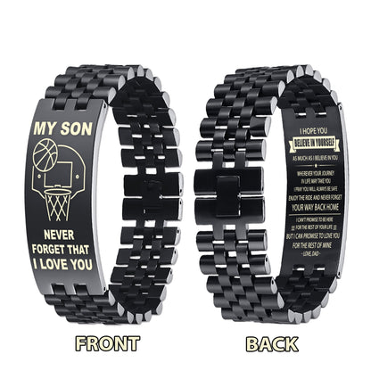 DS6 Customizable basketball bracelet, gifts from dad mom to son- I hope you believe in yourself