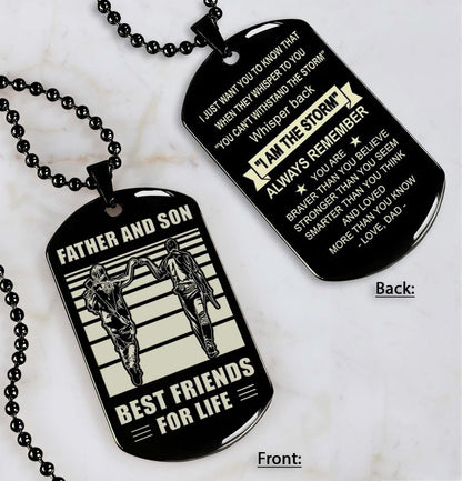 Personalized Double Sided Dog Tag Father And Son Best Friends For Life - Message on the back side