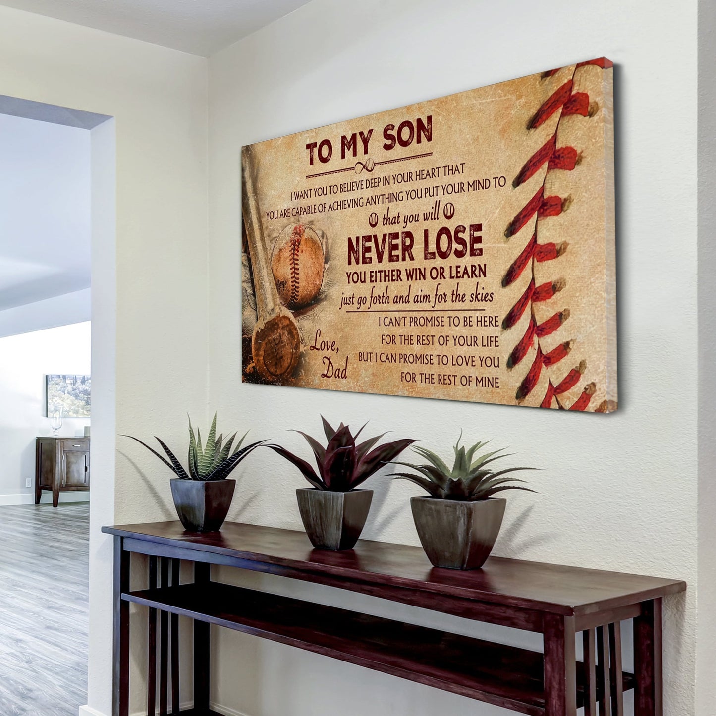 customizable baseball poster canvas - you will never lose you either win or learn i can promise to love you for the rest of mine