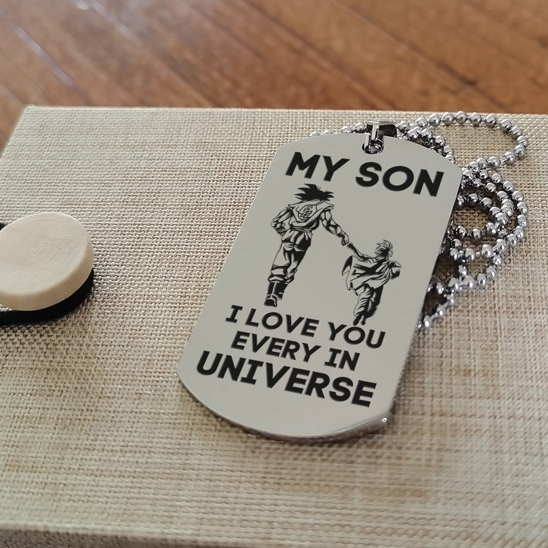 to my son double sided dog tag be strong be brave gift from dad to son