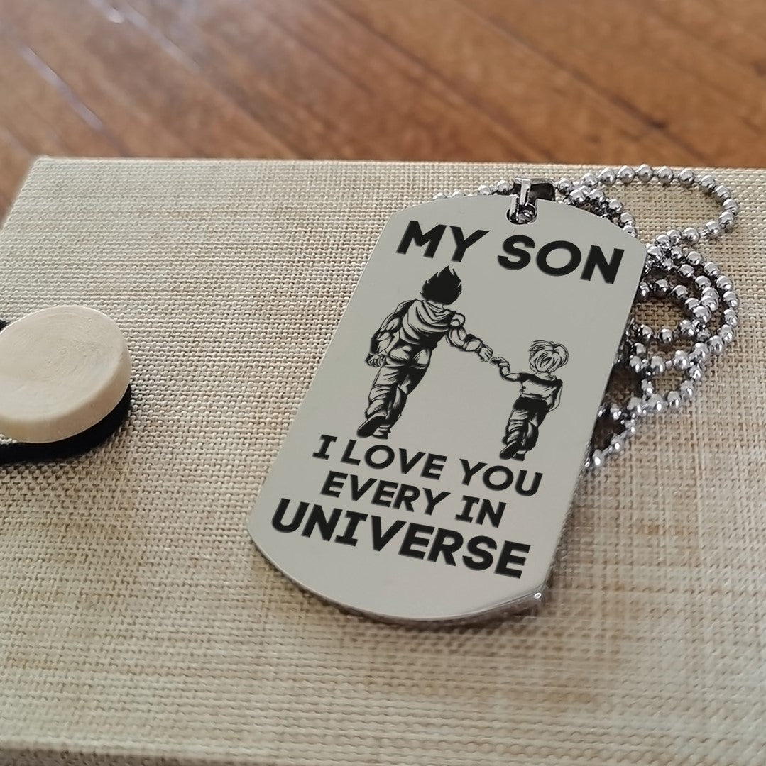 to my son double sided dog tag be strong be brave gift from dad to son