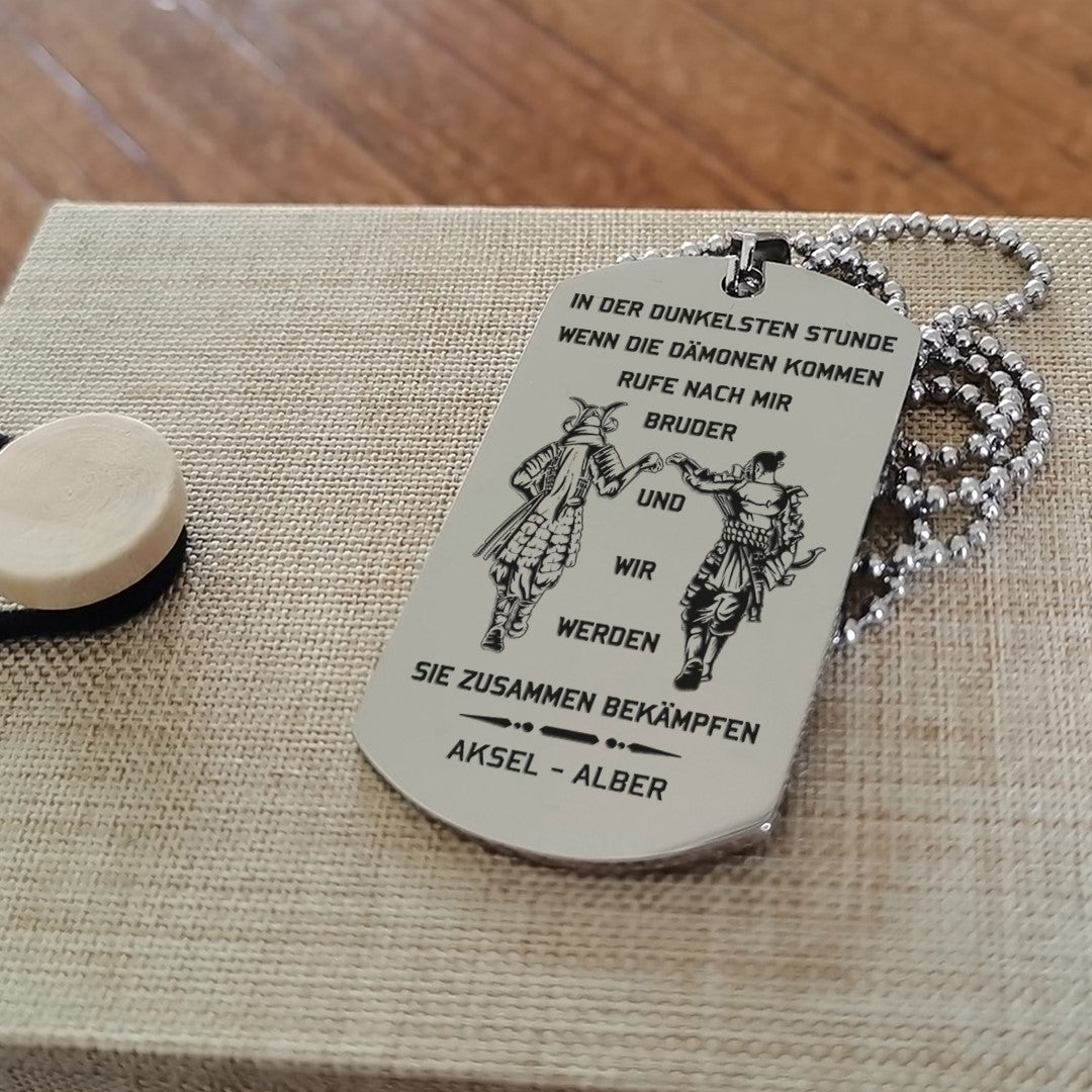 germany-call on me brother engraved dog tag, gift for brothers