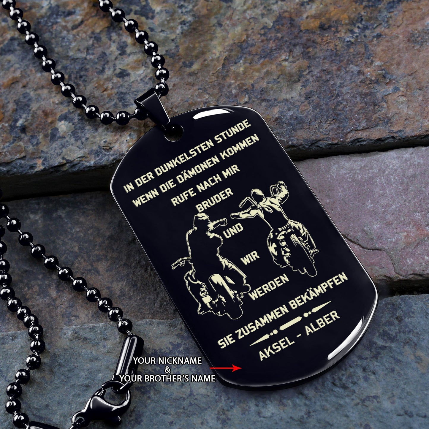 germany-call on me brother engraved dog tag, gift for brothers