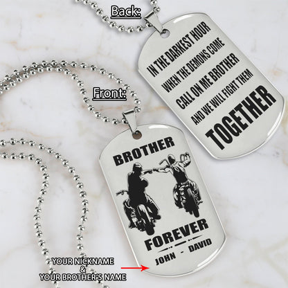 Ver3 Vikings customizable engraved black dog tag double sided gift from brother, brother forever