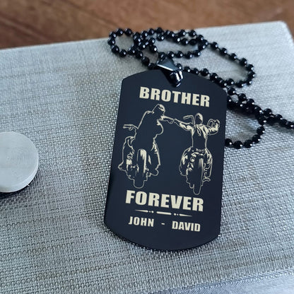 Ver3 Vikings customizable engraved black dog tag double sided gift from brother, brother forever